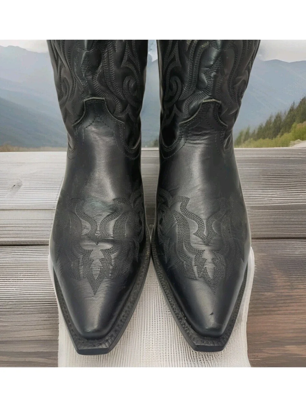 Laredo Snip Toe Black Hawk Leather Western Cowboy Rodeo Dress Boots 6860 Mens 13